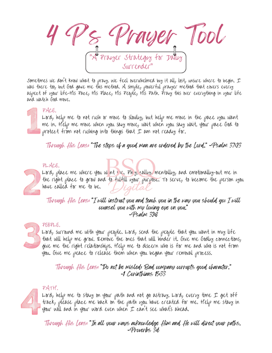 4 P's Prayer Tool